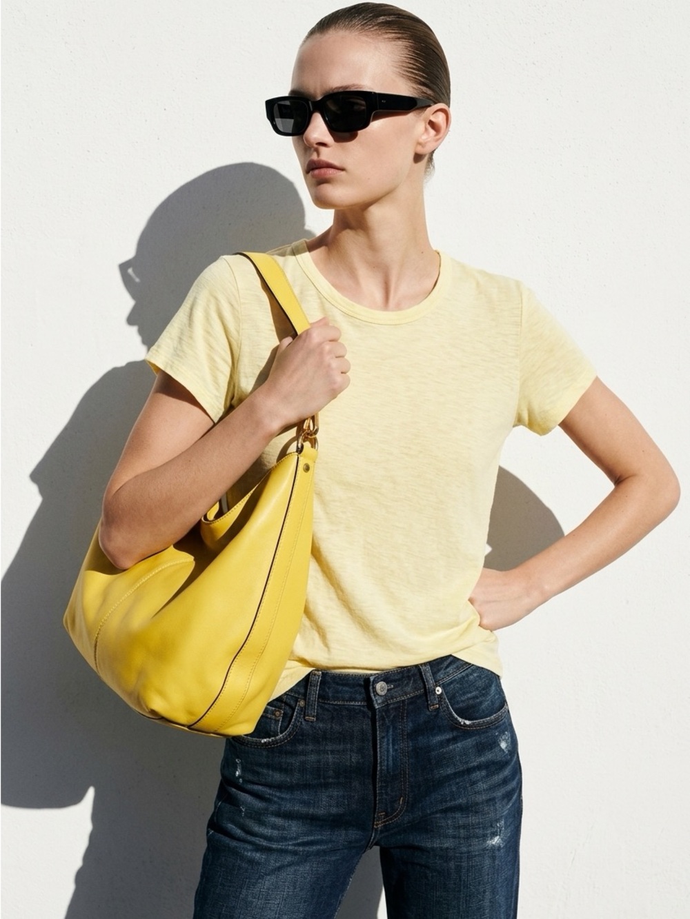 James Perse Short Sleeve Tee in Cream